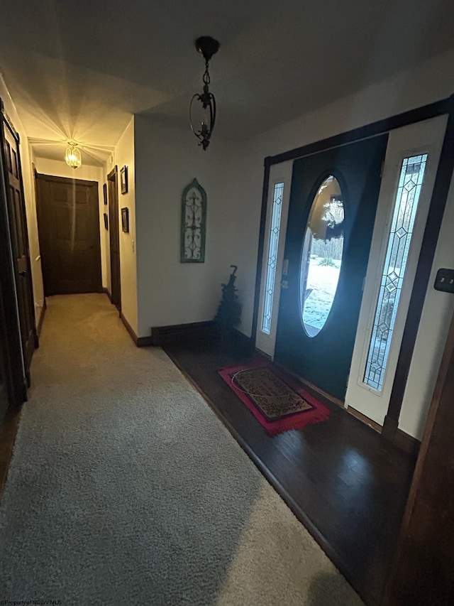 entrance foyer featuring wood-type flooring