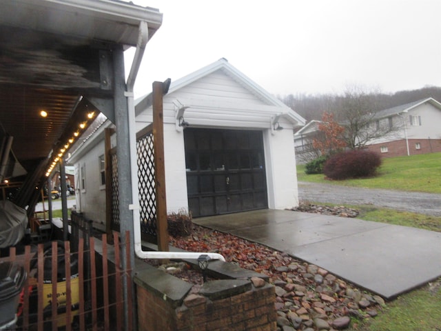 view of garage