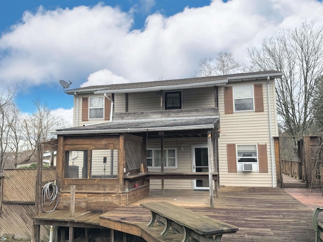 view of front facade with a deck