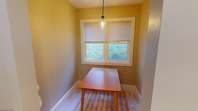 view of unfurnished dining area