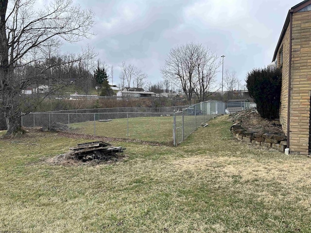 view of yard with fence