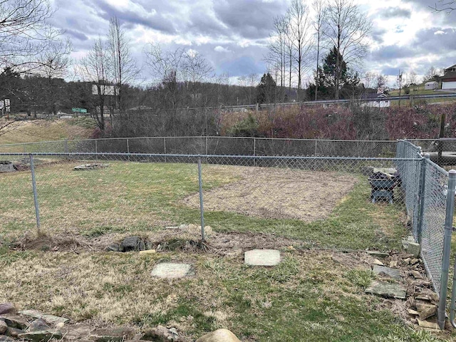 view of yard with fence