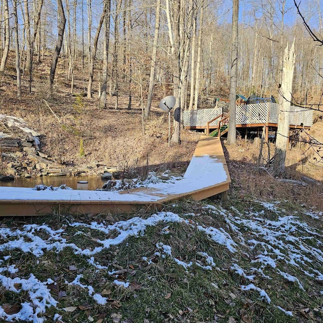 view of dock area