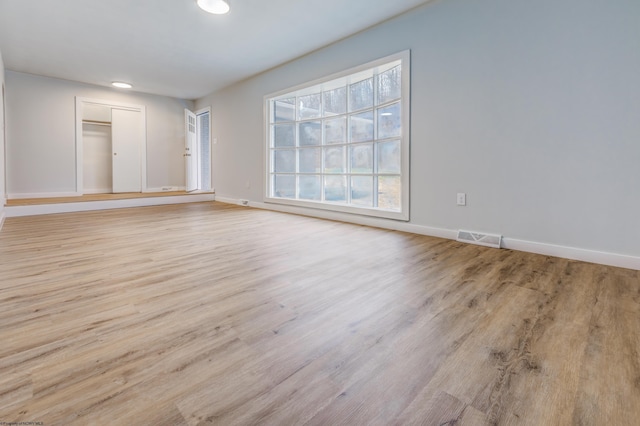 empty room featuring light wood-type flooring