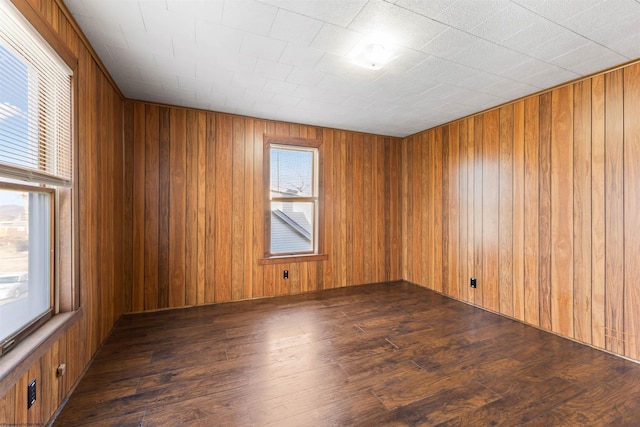 empty room featuring dark hardwood / wood-style flooring