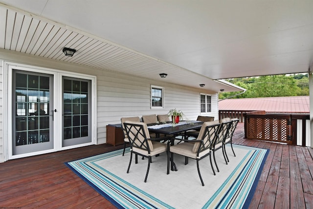 deck with french doors