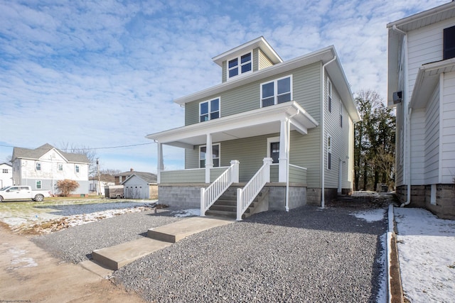 view of front of property with covered porch