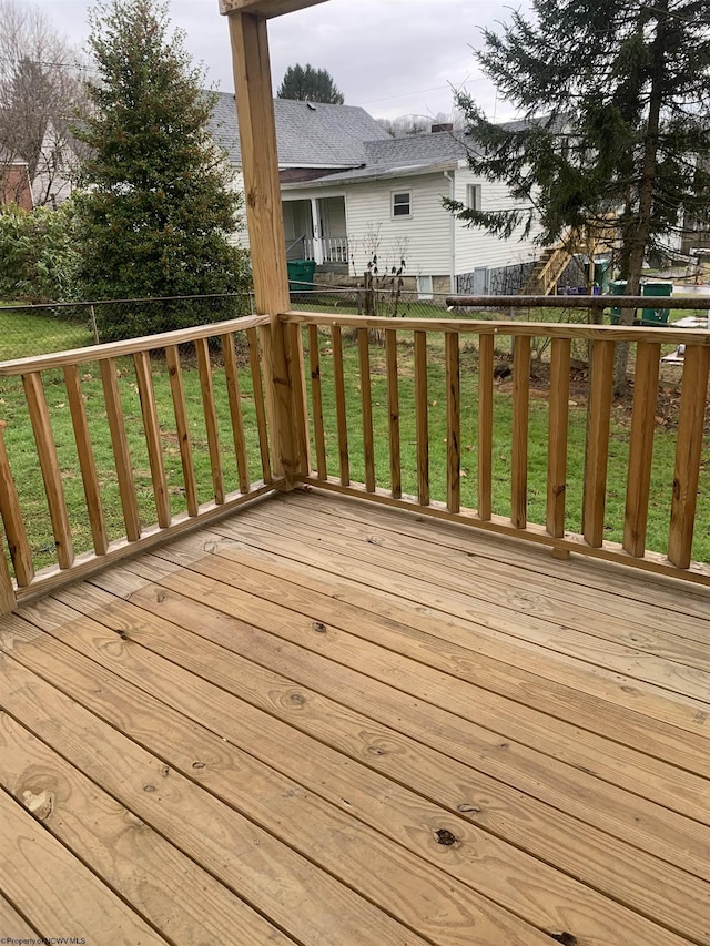 deck with a yard