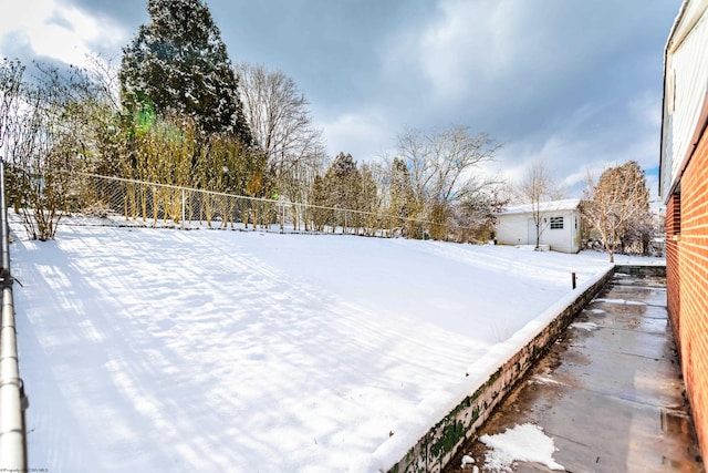 view of snowy yard