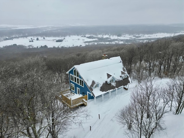 view of snowy aerial view