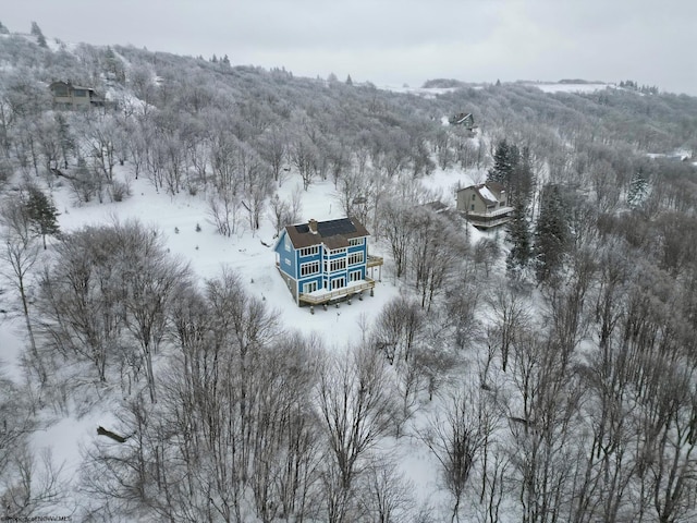 view of snowy aerial view