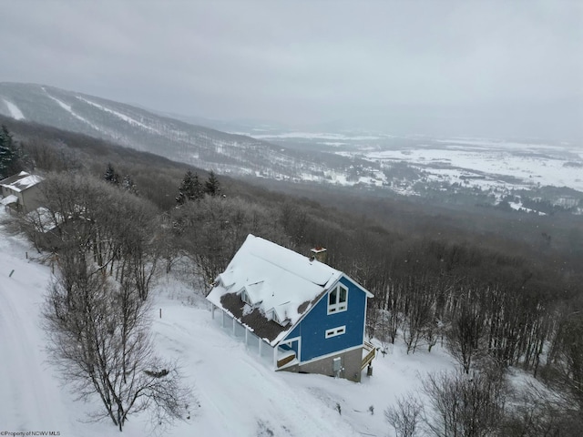 view of snowy aerial view