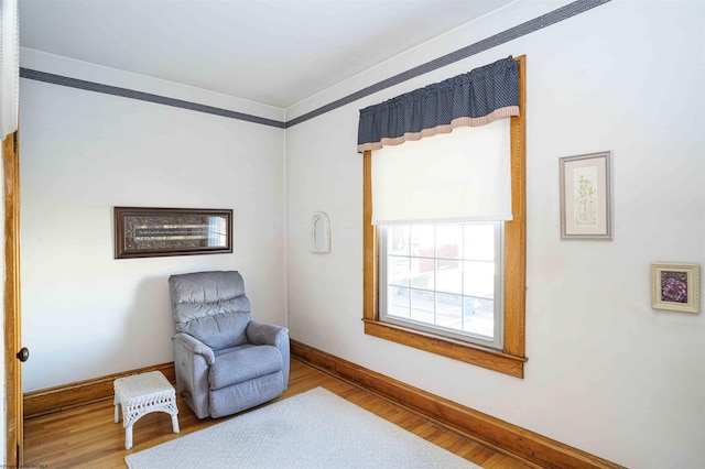 sitting room featuring wood-type flooring