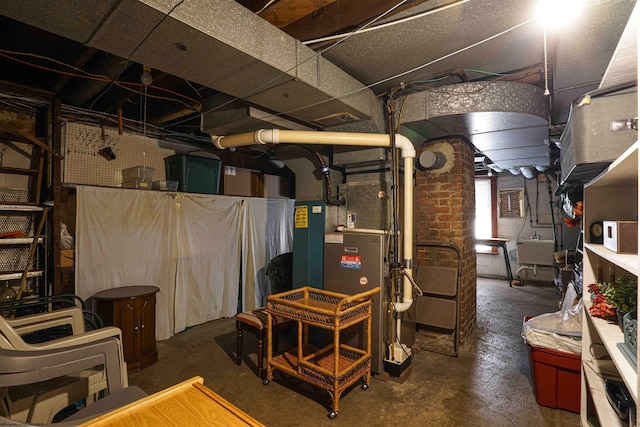 basement with sink