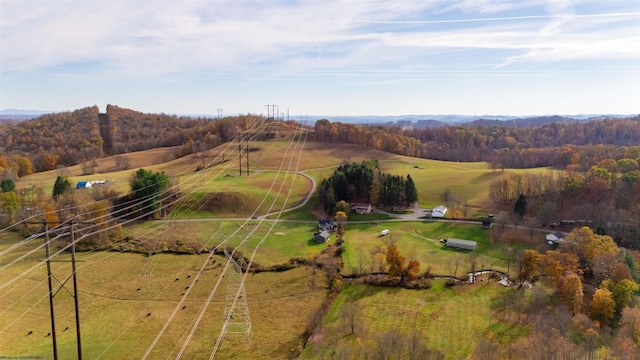 drone / aerial view featuring a rural view