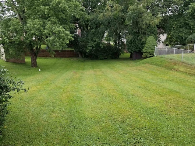 view of yard with fence