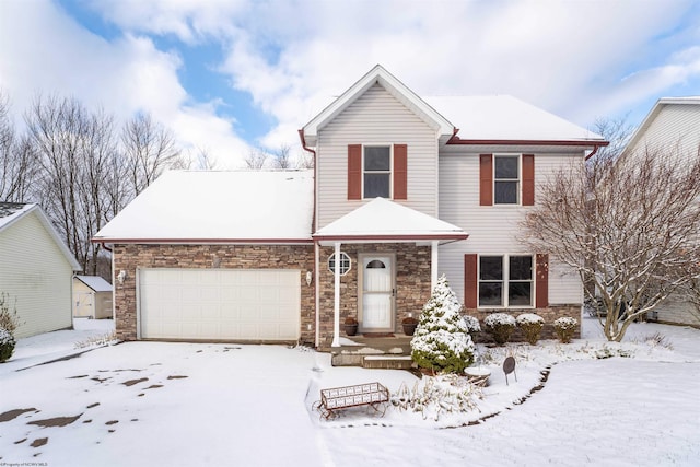 view of property with a garage