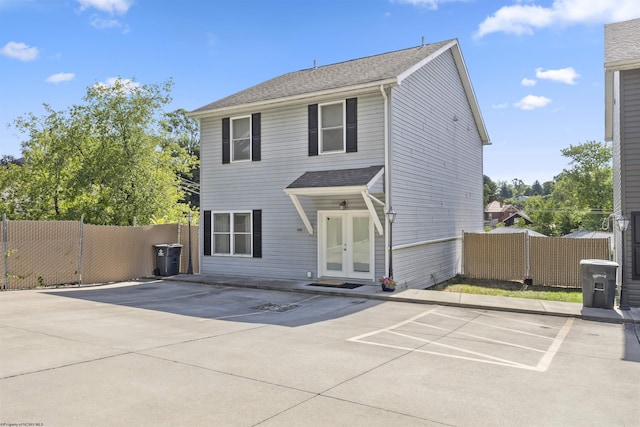 view of front of property featuring french doors