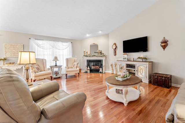 living room featuring light hardwood / wood-style floors