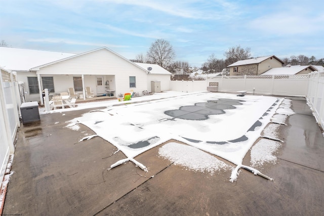 view of pool featuring a patio