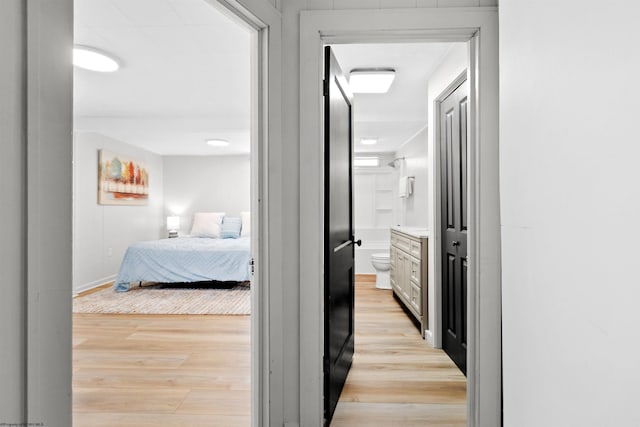 hall featuring light hardwood / wood-style floors