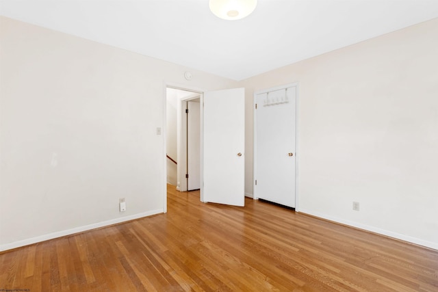 empty room with light wood-type flooring