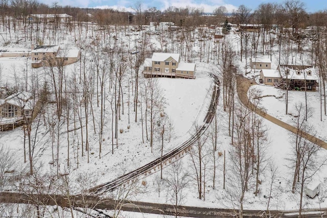 view of snowy aerial view