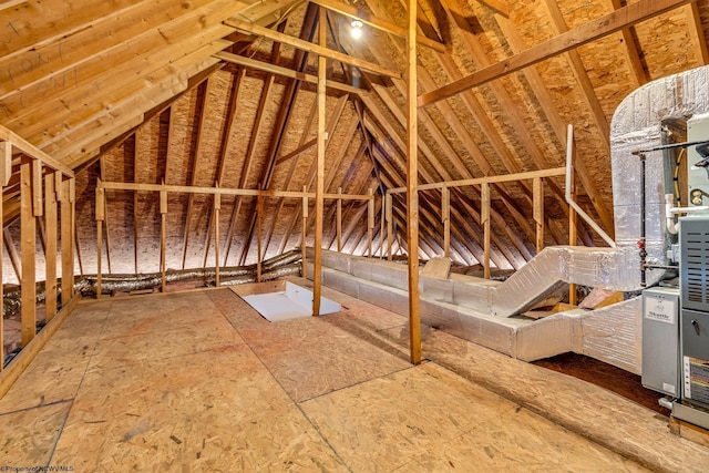 view of unfinished attic