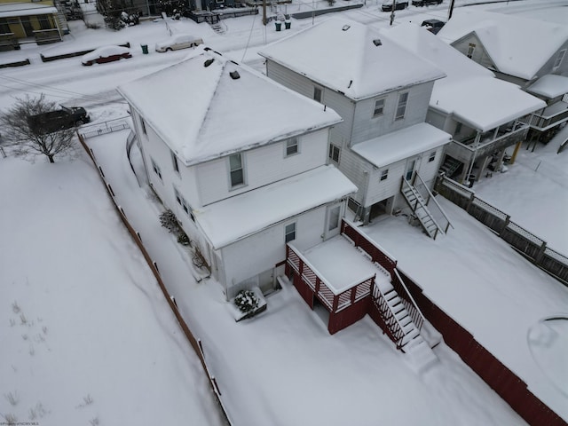 view of snowy aerial view