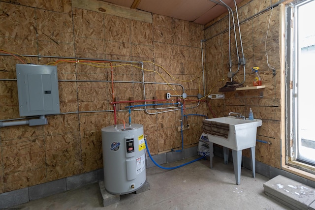 utilities with electric water heater and electric panel