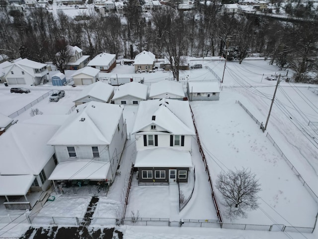 view of snowy aerial view