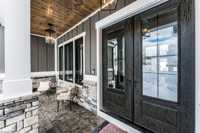 entrance to property with french doors