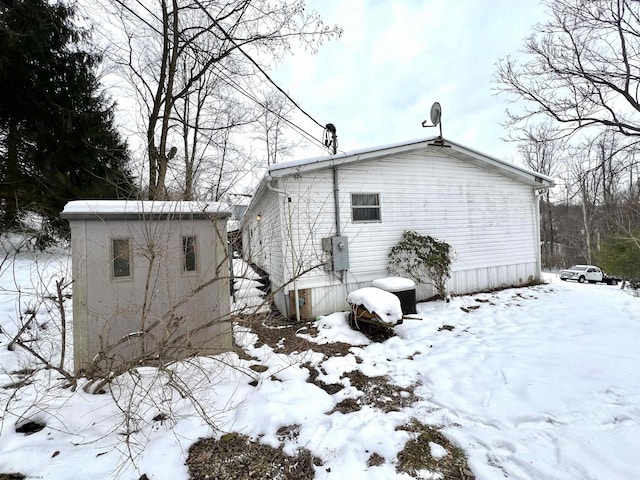 view of snowy exterior