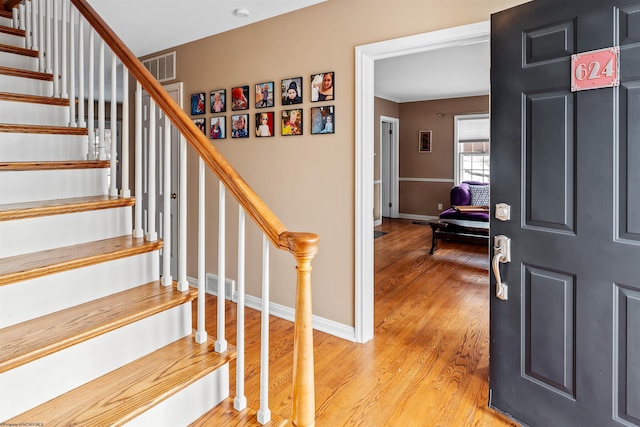 entrance foyer with hardwood / wood-style flooring