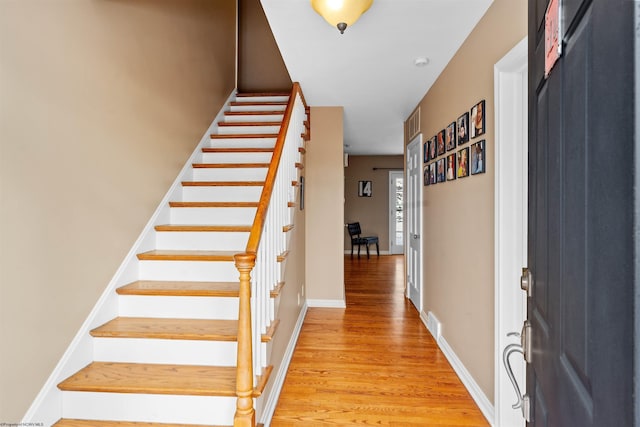 interior space with light hardwood / wood-style floors