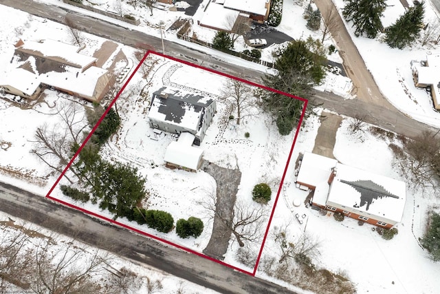 view of snowy aerial view