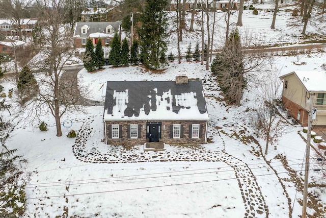 view of snowy aerial view