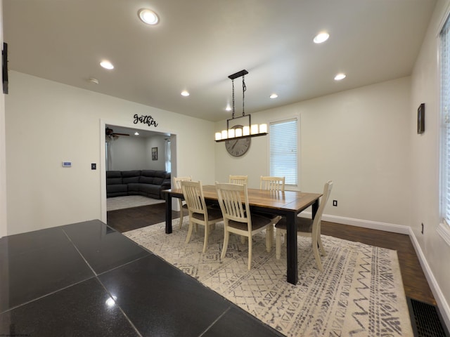 dining area featuring hardwood / wood-style flooring