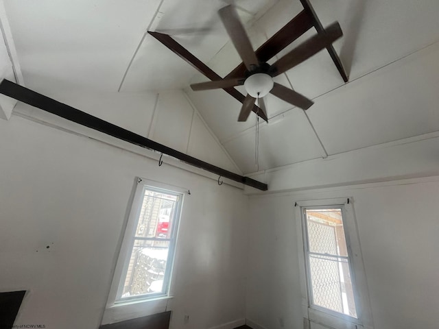 interior details featuring ceiling fan