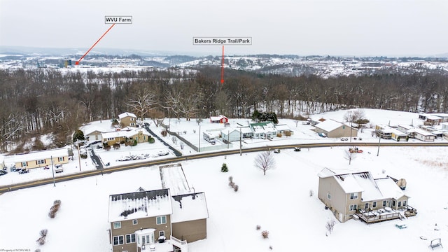 view of snowy aerial view