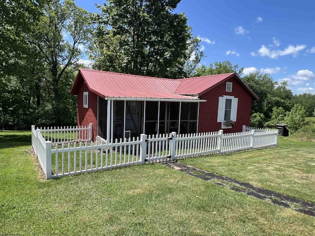 793 Bakers Ridge Rd, Morgantown, WV 26508 - back of house with a sunroom and metal roof
