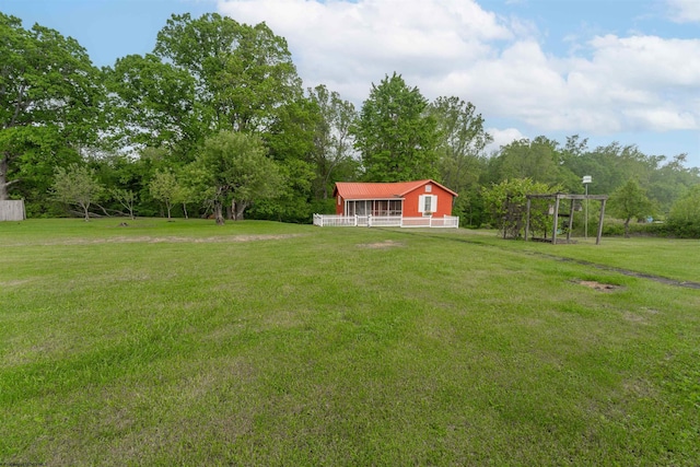 793 Bakers Ridge Rd, Morgantown, WV 26508 - view of green lawn featuring a pole building and an outbuilding