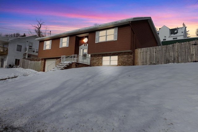 split foyer home with a garage