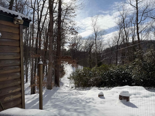 view of snowy yard