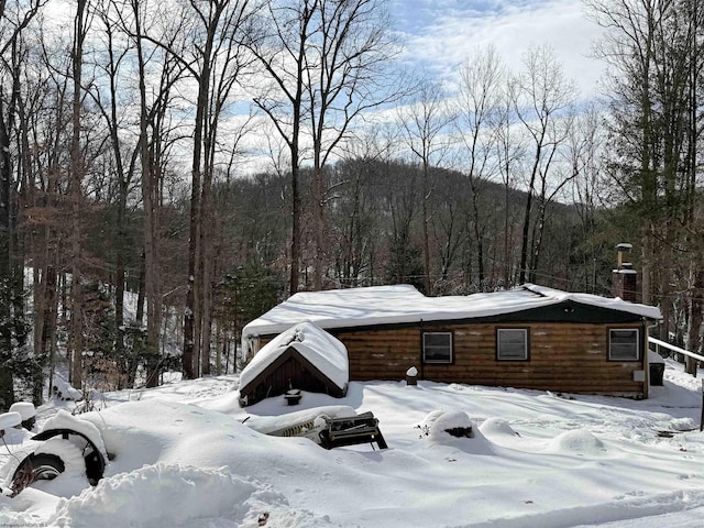 view of snowy exterior