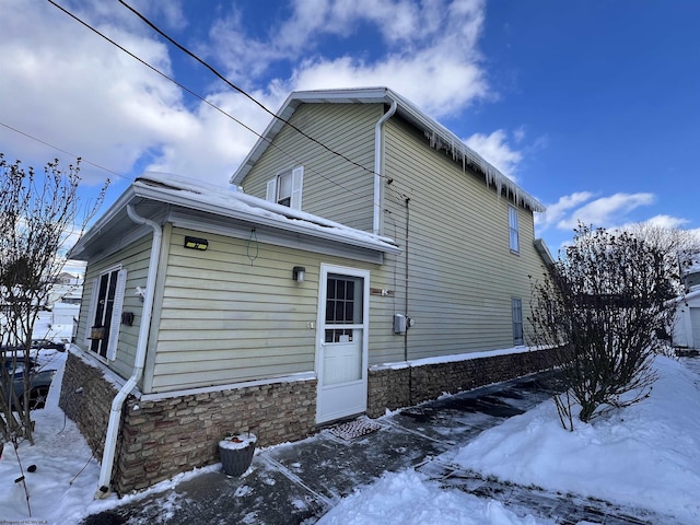 view of snowy exterior