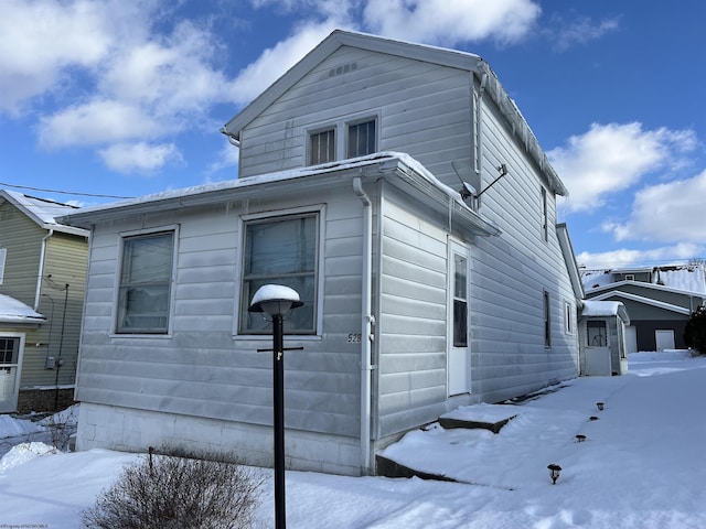 view of snowy exterior