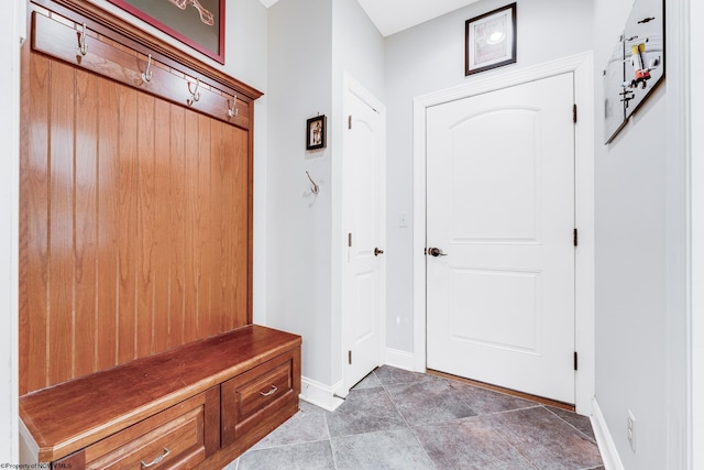 mudroom featuring tile patterned floors