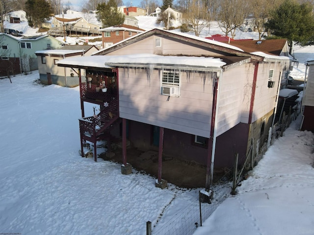 view of snowy exterior