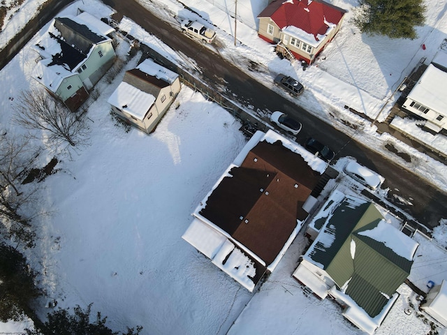 view of snowy aerial view